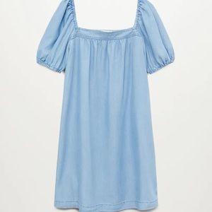 MNG light weight denim puff sleeved dress
